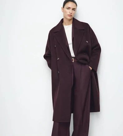 MANGO Women's Picarol Double Breasted Wool Coat