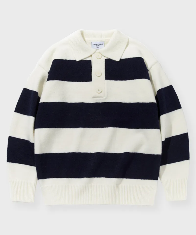 Overfit Rugby Stripe Knit