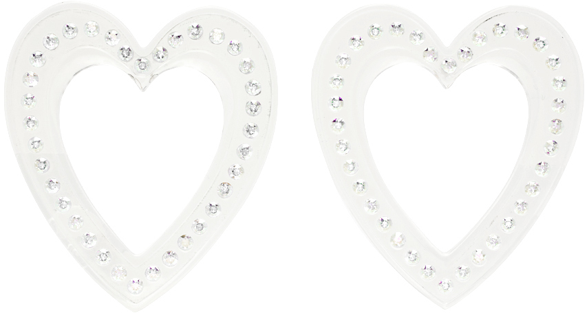 Silver Flying Heart Earring