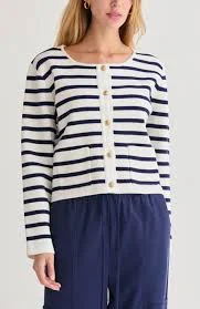 Striped Jacquard Knit Cardigan