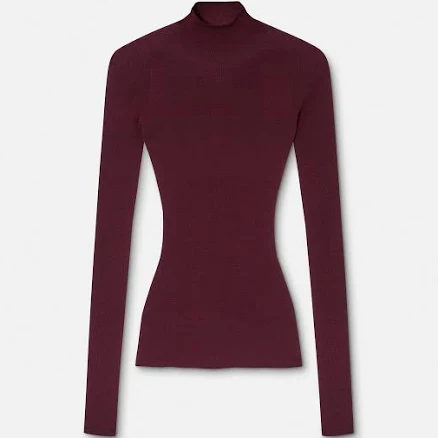 Versace Merino Wool Fitted Ribbed Knit Top