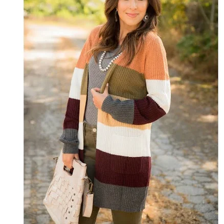 Vintage Jazz Color Blocked Cardigan