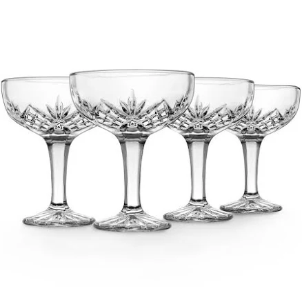 Godinger Silver Art Co Dublin Crystal Champagne Coupe Glasses (Set of 4)