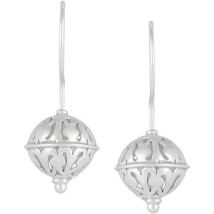 925 Sterling Silver Acorn Filigree Ball Earrings