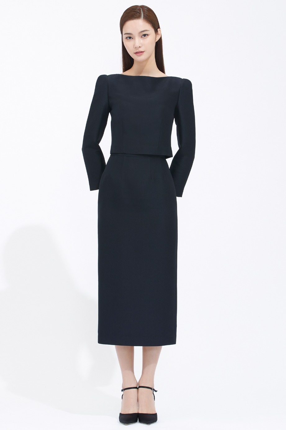 Wool Silk Pencil Skirt