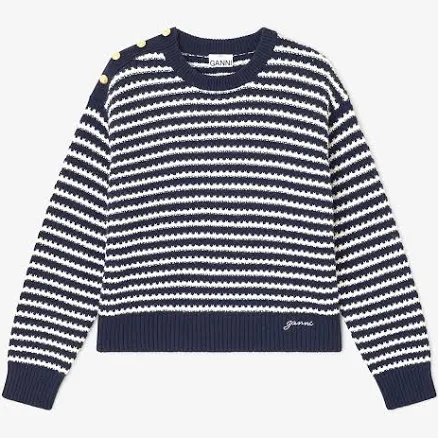 GANNI Striped Wool Sweater