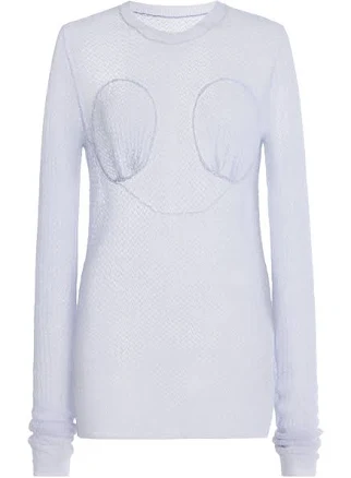 Maison Margiela - Knit Wool-Blend Top - Blue - XS - Moda Operandi