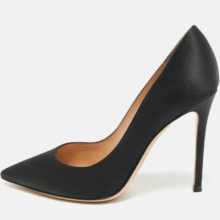Gianvito Rossi Gianvito 105 Size 37.5 Black Satin Pumps