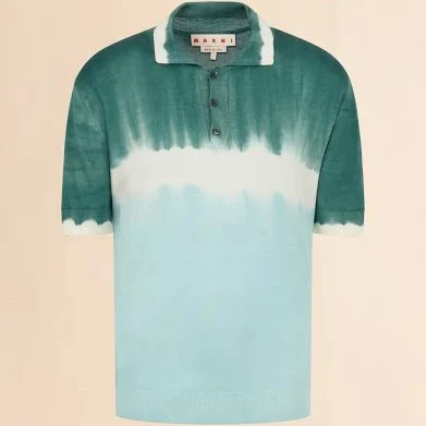 Marni Men's Short Sleeve Polo in Blue,Green