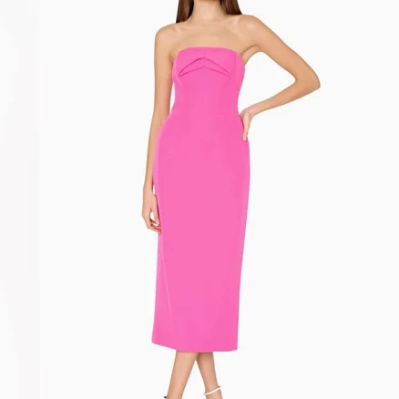 Milly Taylor Cady Triangle Pleat Midi Dress