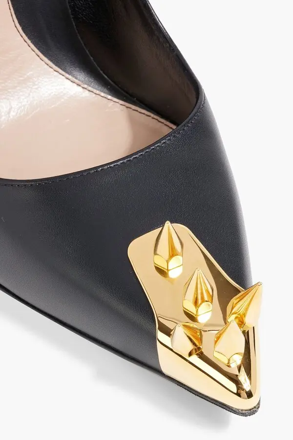 Leather Punk Stud Pumps