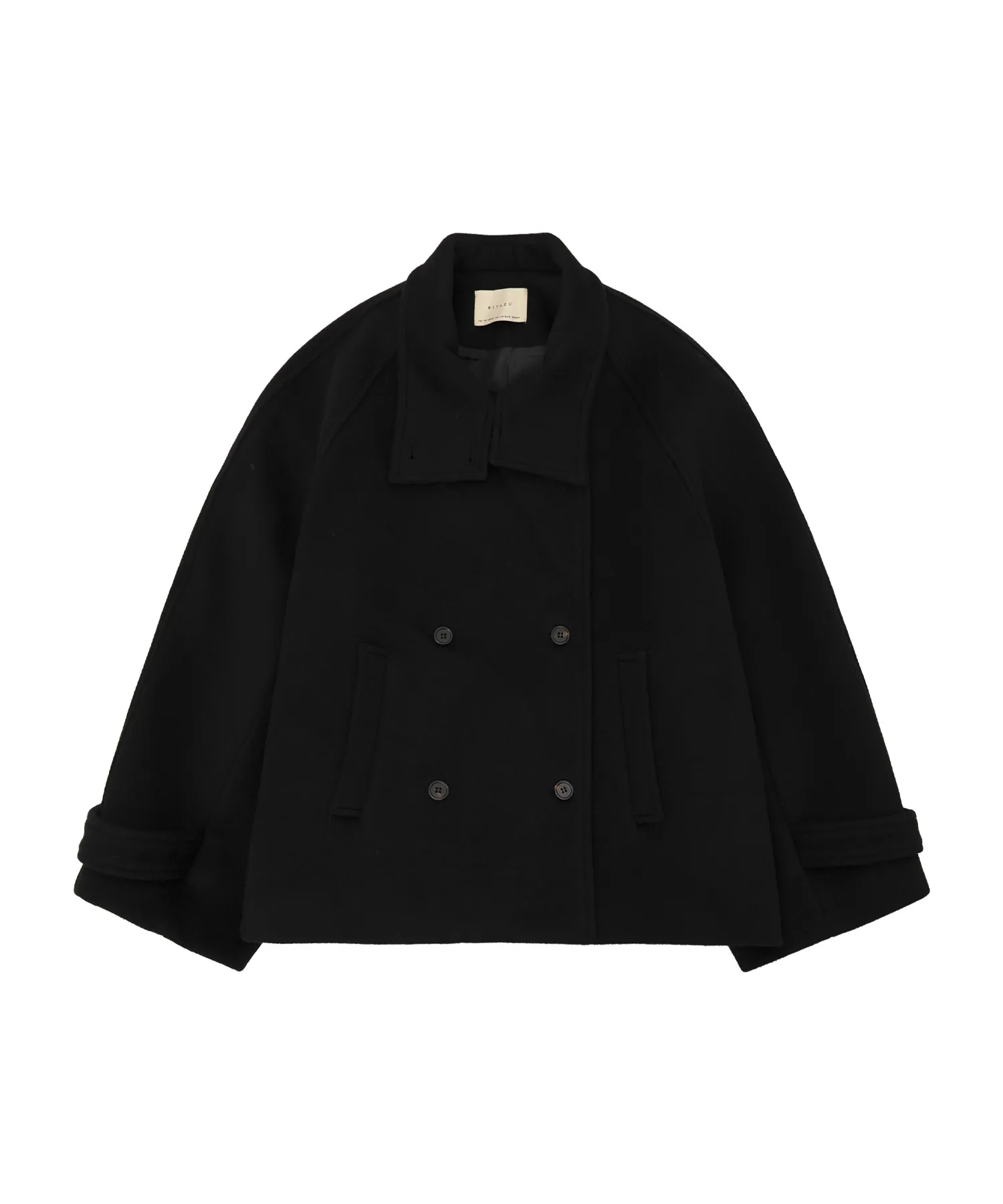SIOT4169 High Neck Oversized Half Coat_Black