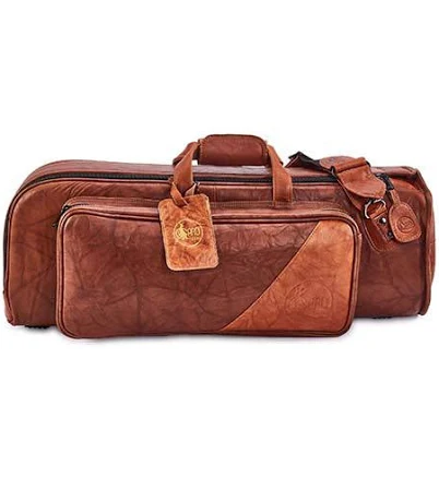Gard Bags - Single Trumpet Gig Bag, Antique Brown Leather with Tan Trim (1-ELN-LT)