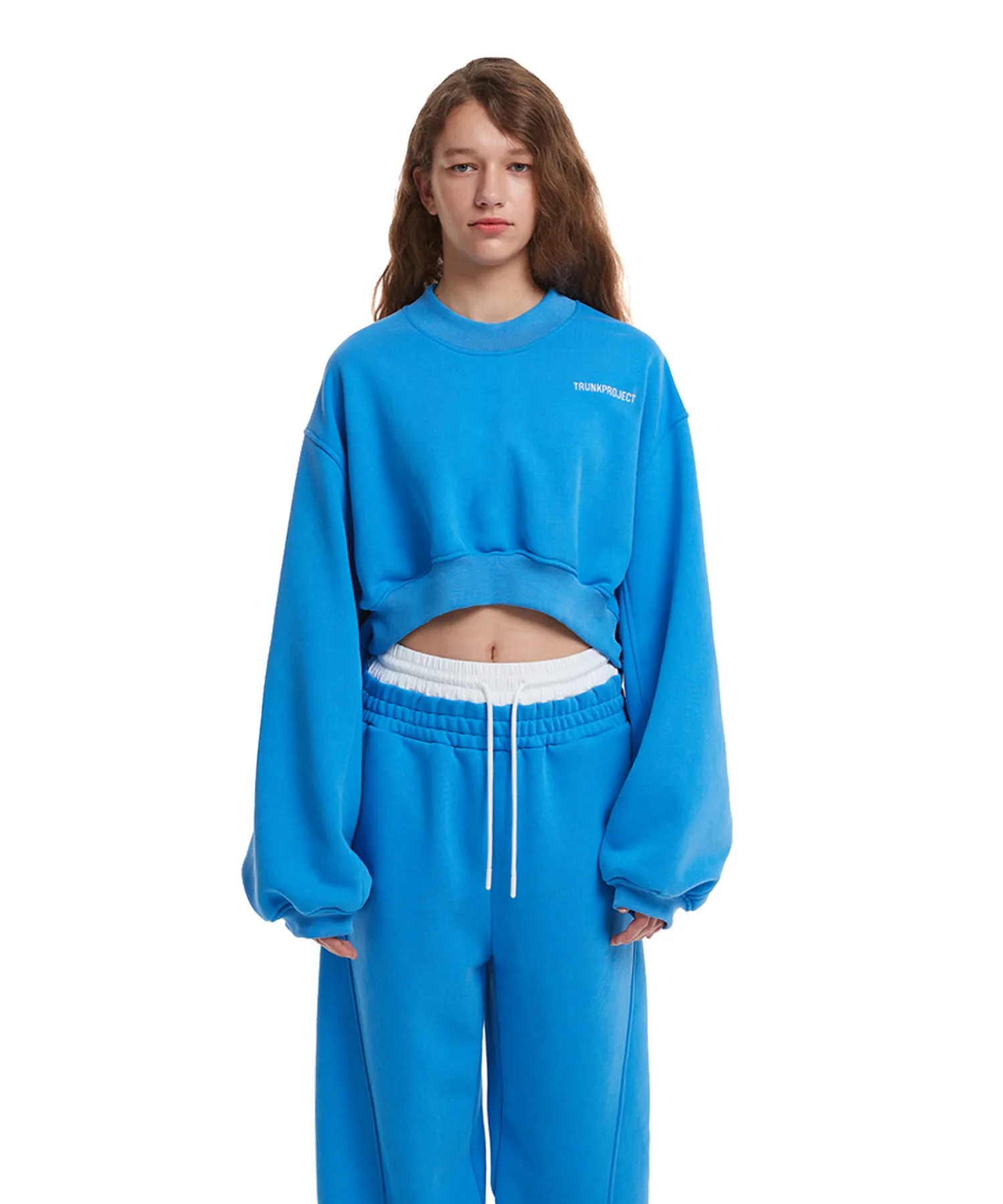 Logo Cropped Sweatshirt_Blue