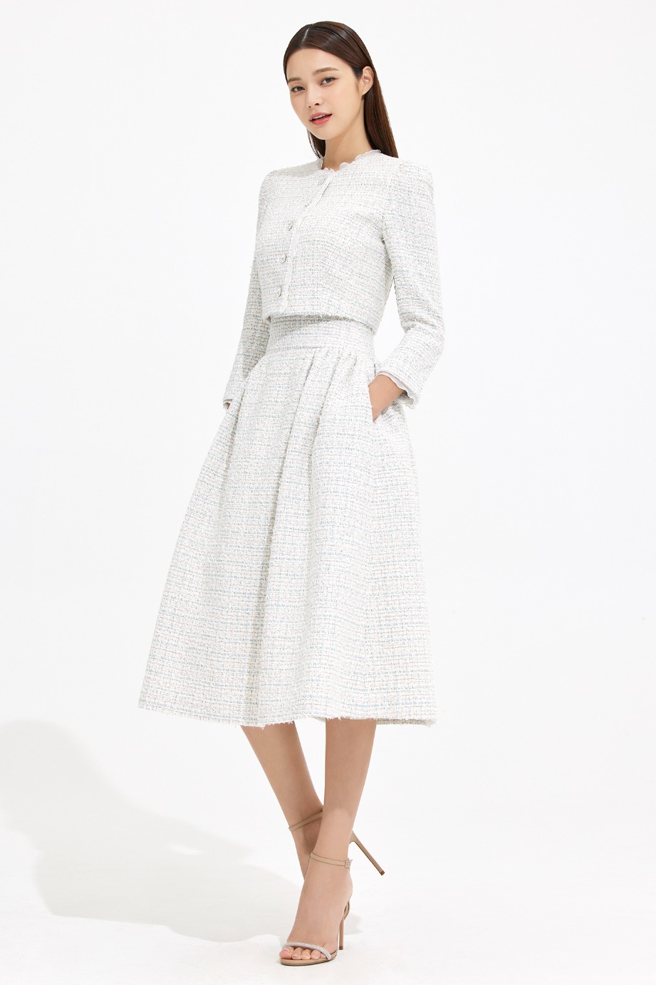Tweed Volume Flare Skirt
