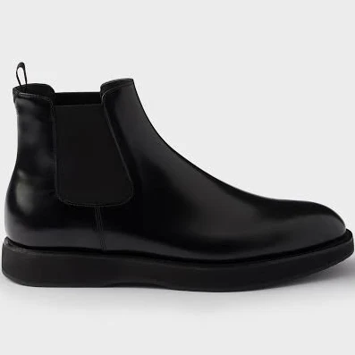 Prada Men's Brushed Leather Chelsea Boots
