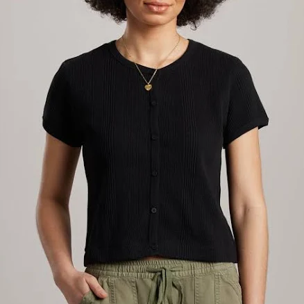 UNIONBAY Lenora Ribbed Button-Up Top
