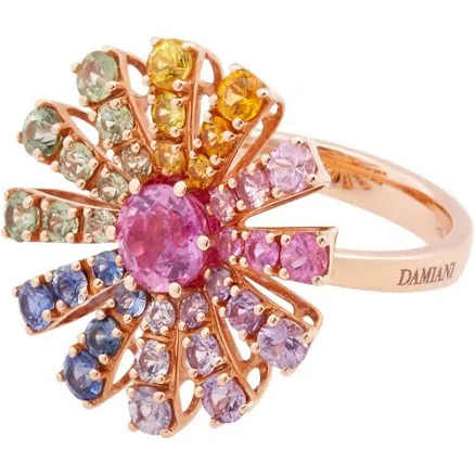 Damiani Margherita 18k Rose Gold Sapphire Ring, Size 13 (US 6.5) Size 6.5 in Gold / Gold tone / Rose / Rose Gold / Rose Gold Tone