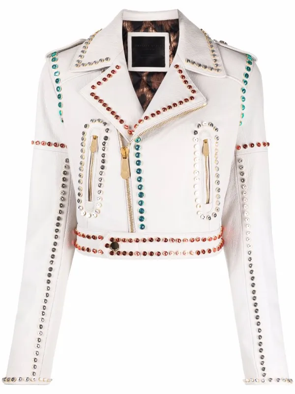 Studded Cropped Biker Jacket