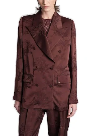 Amiri Double Breasted Floral Jacquard Blazer - IT38