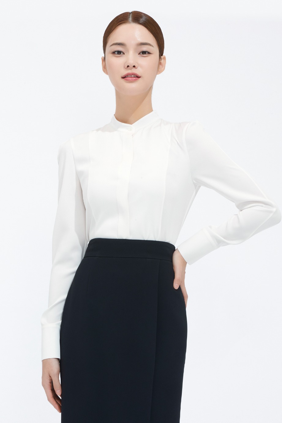 Silk Stand Collar Blouse