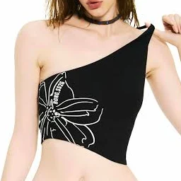 TATICHU BONG One Shoulder Cropped Top