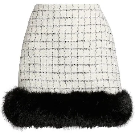 Self Portrait Boucle Faux Fur Miniskirt