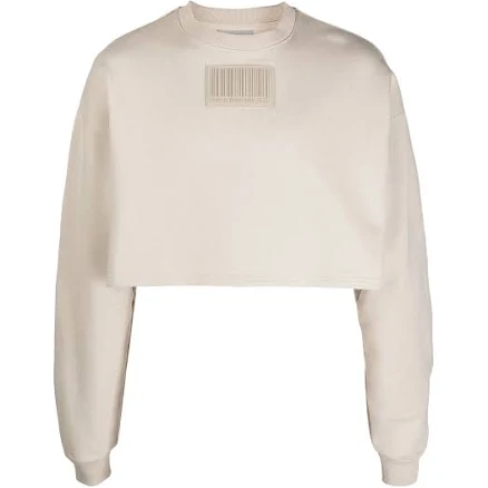 SweaMen Cropped Barcode-Patch Sweatshirt