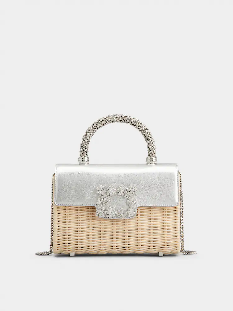 Flower Strass Clutch Bag Mini