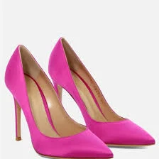 Gianvito Rossi Women's Slip-on Satin Point 105mm Toe Pumps Fuchsia Size 10.5 US