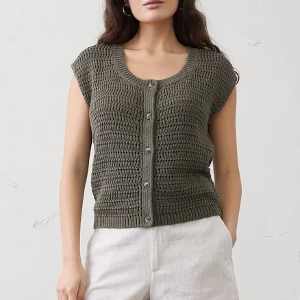 Women's Relaxed Textured Sweater Vest