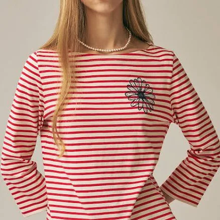 Slim Tshirt 3/4 Sleeve Stripe_Red Navy