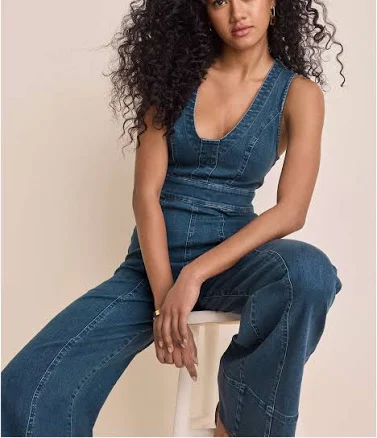 VENUS Stretch Denim Jumpsuit