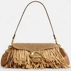Coach Women's Tabby 26 Straw Fringe Shoulder Bag