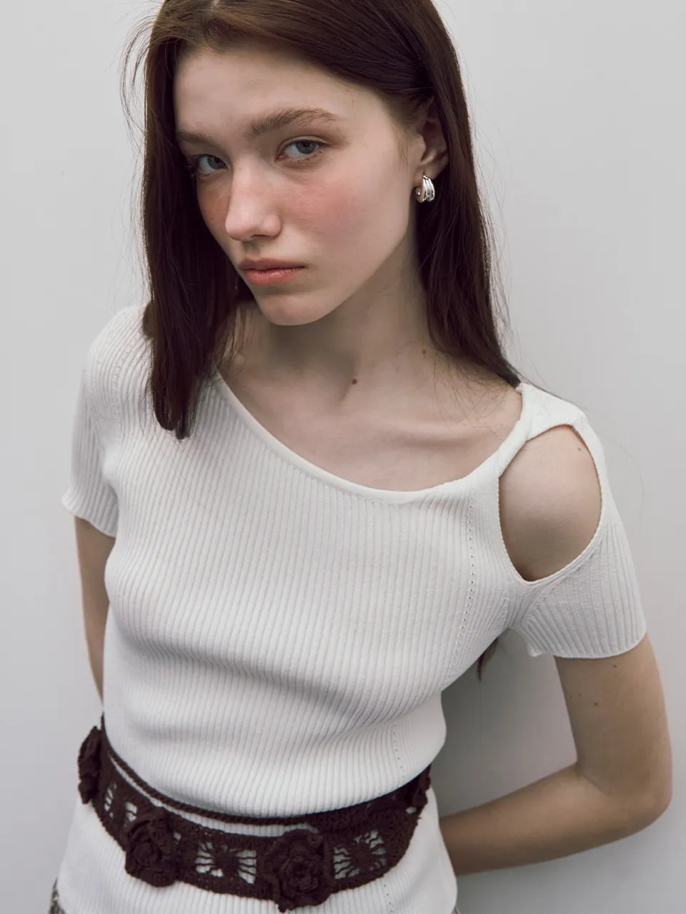 Unbalanced Off Shoulder Knit VK5MP191_2color