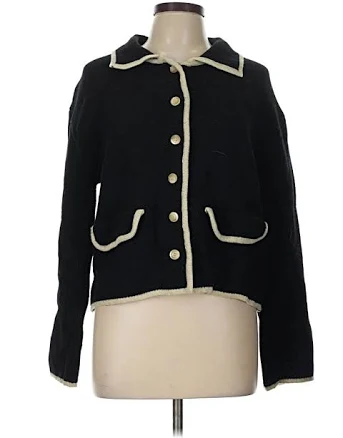 Grove Cardigan Sweater: Black - Women's Size Large, ThredUp