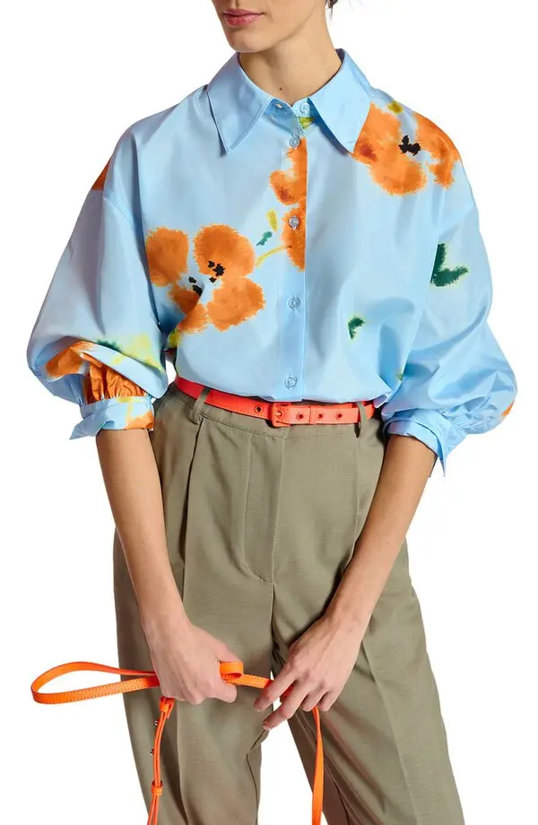 Floral Oversize Button-Up Shirt
