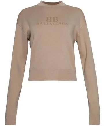 Balenciaga Women's Logo-Jacquard Long Sleeved Top