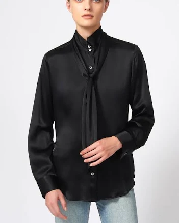 Silk Scarf Tie Blouse