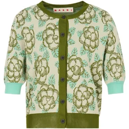 Flower Jacquard Cardigan 38