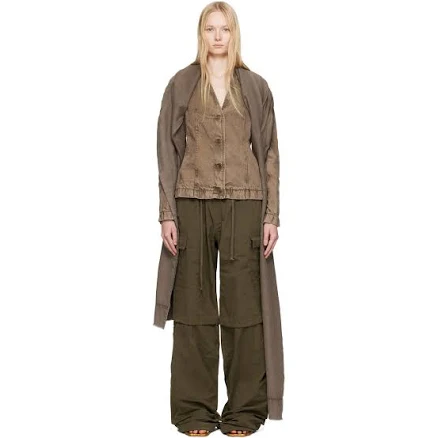 Masha Popova Asymmetric Scarf Denim Jacket