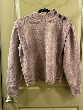 Isabel Marant Etoile Laine Wool Meery Pintucked Jumper Sweater Sz 40