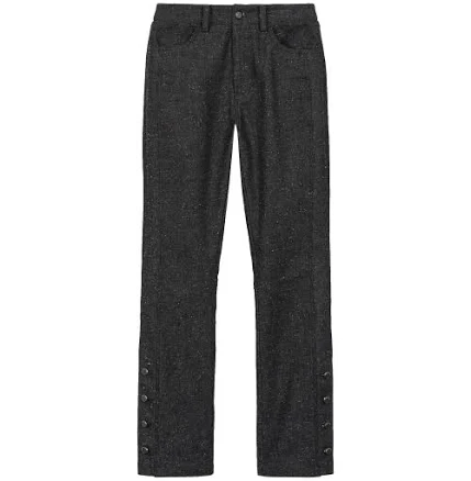 DEBBY UPPER SIDE OPEN STRAIGHT FIT PANTS_BLACK