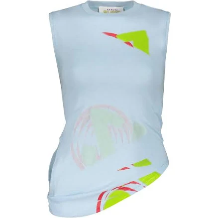 Paolina Russo - cotton tank top - women - Cotton - XS - Blue