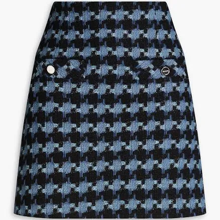 Sandro Houndstooth cotton-blend tweed mini skirt - Women - Black Skirts - FR 34