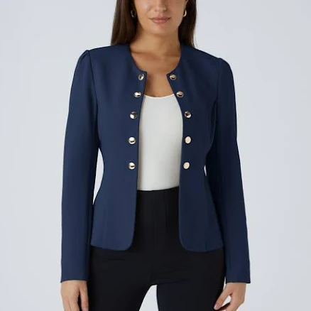 Halara Round Neck Long Sleeve Slim Work Jacket