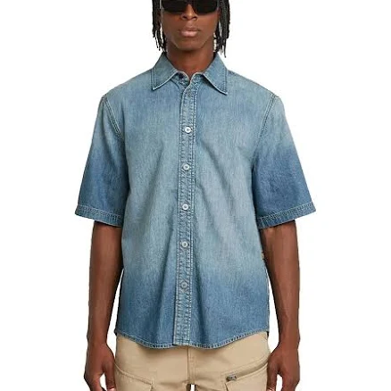 G-Star Men's Regular Denim Short Sleeve Shirt