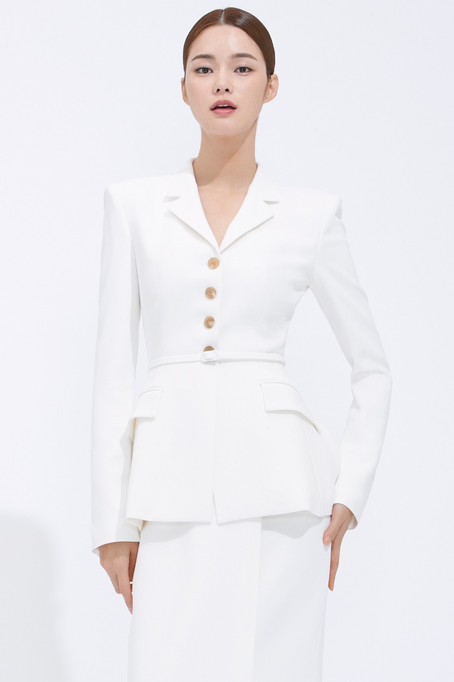 Crepe Slim Line Belted Jacket