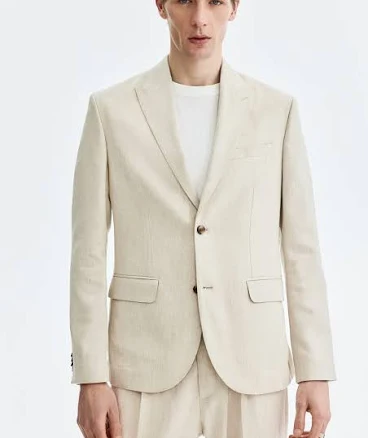 H&M Men's Regular-Fit Linen-Blend Jacket