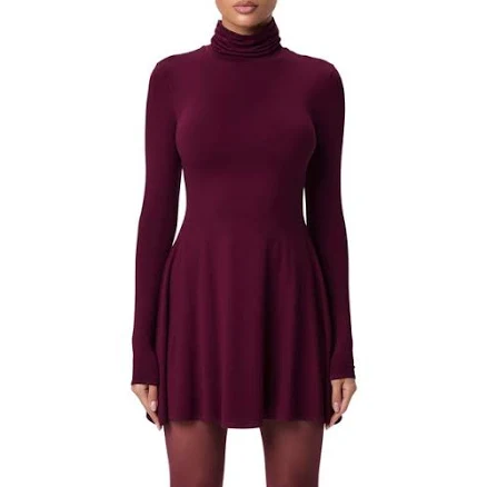 Naked Wardrobe Women's Long Sleeve Turtleneck Minidress